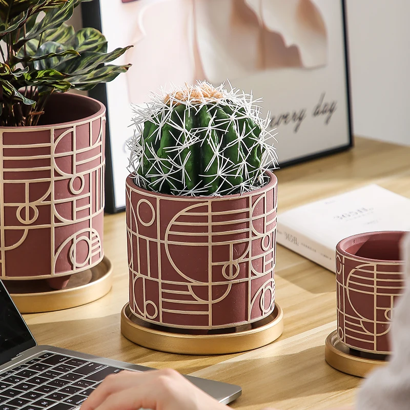 Simple Cylindrical Ceramic Flo - Aloe Vera Pot recension och pris